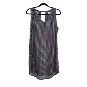 Old Navy Black & White Floral Print Sleeveless V-Neck Shift Dress Women's Size L